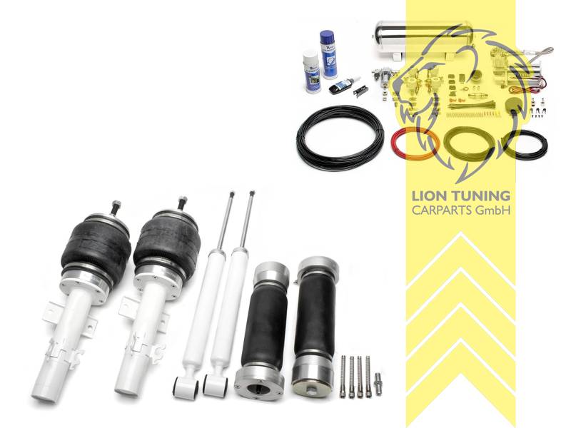 11,5L Tank chrom / ViAir Kompressor chrom, fest, weiss, nicht passend für Quattro, Wir empfehlen die Verwendung kürzerer Koppelstangen, Stahl verzinkt, Eintragungspflichtig / Teilegutachten wird nach Kauf spezifisch ausgestellt
